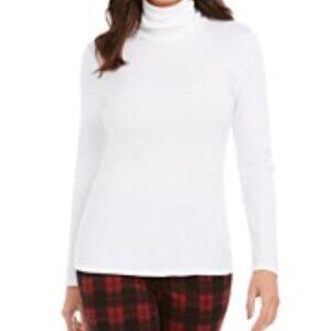 Charter Club Pima Cotton White Turtleneck Top - Size L  NWT in Original Package!